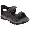 Outdoorsandale SKECHERS "TRESMEN-REECE", Herren, Gr. 48,5, braun (dunkelbraun), Lederimitat, sportlich, Schuhe, Trekking Sandale, Outdoorschuh mit Heel Pillow Funktion