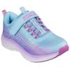 Sneaker SKECHERS "GO-RUN ACCELERATE", Kinder, Gr. 27, bunt (hellblau, violett), Textil, Lederimitat, Glitzer, sportlich, Schuhe, Sneaker mit Klettverschluss, Glitzer, Größenschablone zum Download