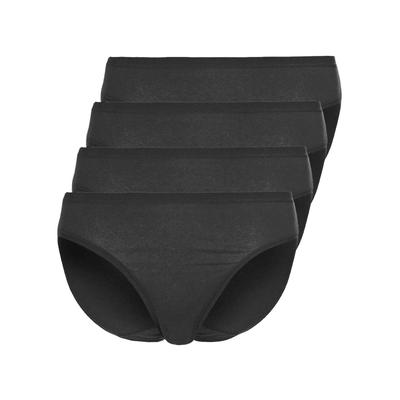 Minislip SASSA "4er Sparpack Slip Mini CASUAL COMFORT", Damen, Gr. 44, schwarz (schwarz schwarz), Stoff, Obermaterial: 95% Baumwolle CO. 5% Elasthan EL., Unterhosen Image