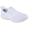 Slip-On Sneaker SKECHERS "VIRTUE-SLEEK", Damen, Gr. 36, weiß, Textil, casual, Schuhe, Slipper, Freizeitschuh mit gepolstertem Heel-Pillow Fersenkissen, Topseller