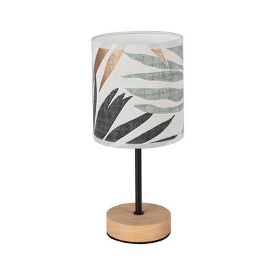 BRITOP LIGHTING Tischleuchte "HOJA", grün (weiß, grün, kupferfarben, eichefarben, schwarz), Ø 13cm H: 34cm, Lampen, Schirm aus laminierter Tapete, Basis aus Eichenholz, FSC zertifiziert Image