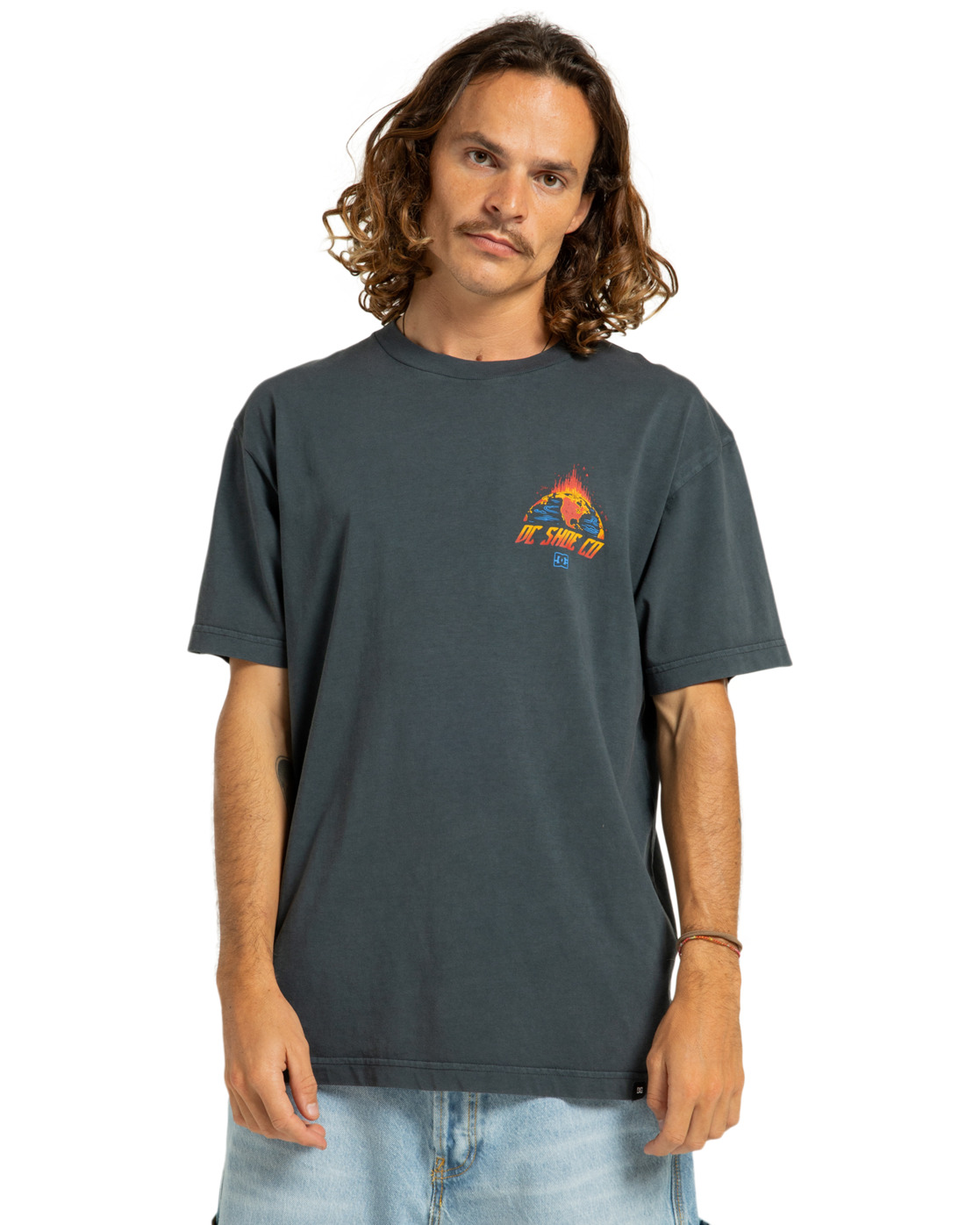 T-Shirt DC SHOES "Free Fall", Herren, Gr. M, schwarz (schwarz acid), 75% Baumwolle, 25% Baumwolle, Shirts T-Shirt