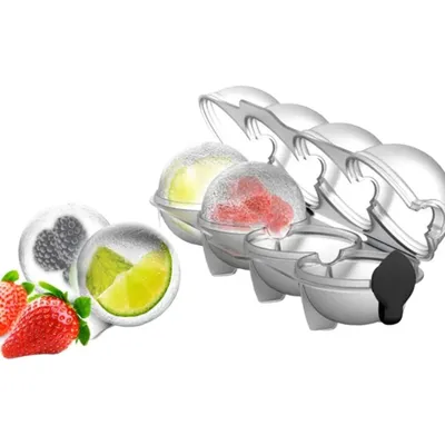 1Set Whiskey Ice For Ice Hockey Ice Box Set 4 Hole Round Ice Hockey Mold Can Be Wholesale