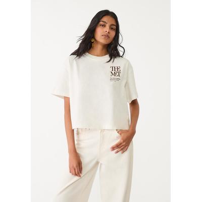 Stradivarius The Met cropped T-shirt White M