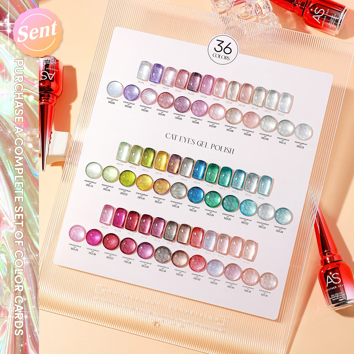 AS 36pcs 15ml Holographic Glitter Mirror Cat Eye Gel Polish Set Porcelain White Magnetic Nail Polish Soak Off UV LED Varnish Kit