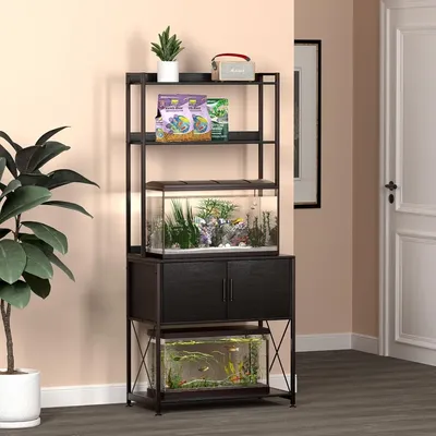 20-29 Gallon Fish Tank Stand, Aquarium Stand with 2 Shelves and Cabinet Accessories Storage, for 20