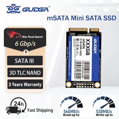 GUDGA mSATA Mini SATA SSD 512GB 128GB 256GB 1TB 2TB SATAIII 6Gbps Internal Solid State Hard Drive