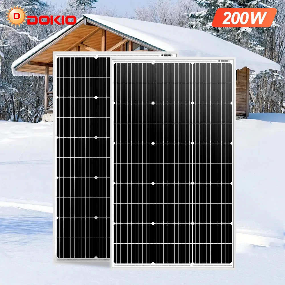 DOKIO Pannello Solare 200W Pannelli Solari 400W Solar Panel 18V Pannello Fotovoltaico 100 W Pannelli Fotovoltaici/Rigido Pannello Solare+12V Portatile Caricabatterie Con 5V USB Kit Pannelli Solare Per