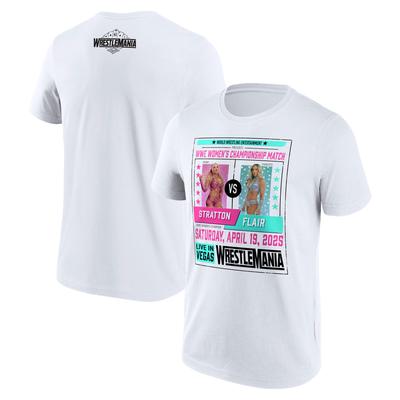 WWE WrestleMania 41 Charlotte Flair vs Tiffany Stratton T-Shirt - Weiß - Herren Image