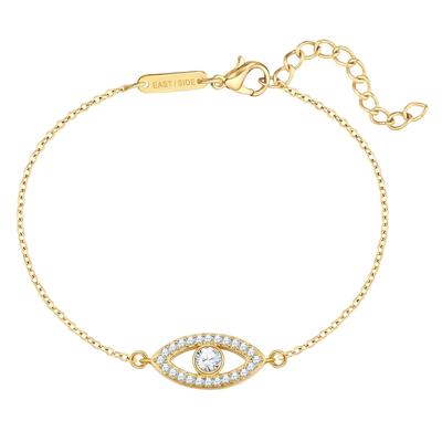 Eastside Armband Allsehendes Auge aus Edelstahl in Gelbgold mit Zirkonia 17,0 cm Basislänge + 3,0 Verlängerung Damen Image