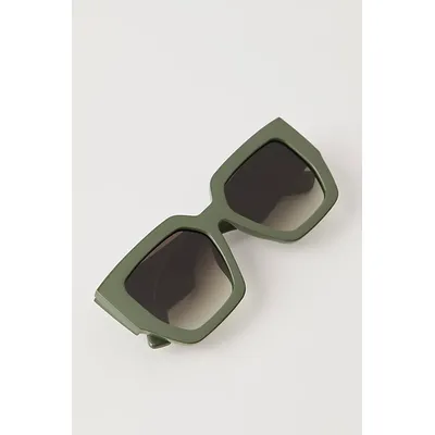 Bel Air Oversized Square Sunglasses at Free People in Pine Green