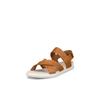 Sandale ECCO "ECCO SAMARA W", Damen, Gr. 40, braun, Leder, klassisch, Schuhe, Sommerschuh, Urlaubsandale, Sandalette mit Klettverschluss