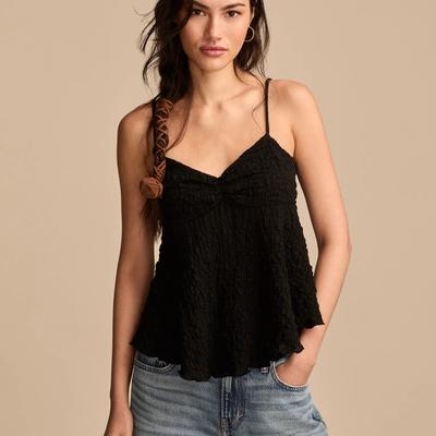 Lucky Brand Textured Cami - Women's Clothing Cami Camisoles Tank Top in Jet Black, Size M