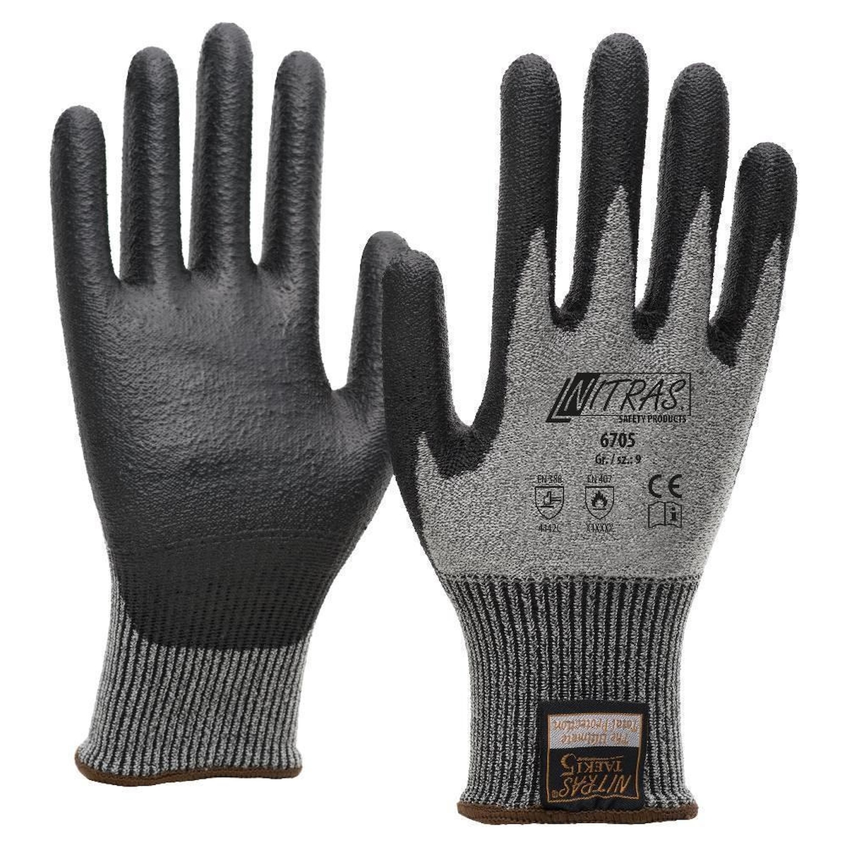 AS Arbeitsschutz Arbeitshandschuhe | 100 Paar Nitras Taeki Schnittschutzhandschuhe | Gr. 6 - 11 Image