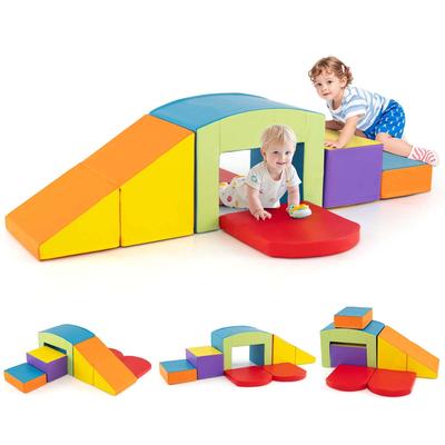 6 PCS Foam Climbing Blocks Soft Play Climbing for Toddlers w/ Tunnel