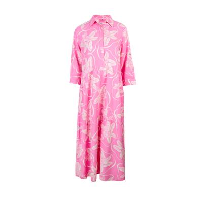 Hemdblusenkleid LIEBLINGSSTÜCK "RorabethL", Damen, Gr. 38, N-Gr, pink, Web, Obermaterial: 100% Viskose, gemustert, mehrfarbig, modisch, figurbetont, Langarm eingesetzt Manschette, Kleider, mit Tropicalprint Image