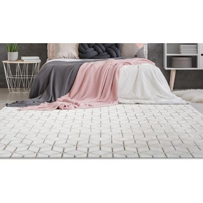 Teppich CALO-DELUXE "Jardan-1000" Gr. 2, grau (taupe, weiß), B:80cm H:20mm L:150cm, Kunstfaser, Teppiche, besonders weich durch Microfaser, Wohnzimmer Image