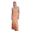 Maxikleid MARC O'POLO "aus Viskose-Stretch", Damen, Gr. 40, Normalgrößen, orange (mellow peach), Obermaterial: 96% Viskose, 4% Elasthan; Futter: 100% Nicht verfügbar, unifarben, casual, regular fit wadenlang, Rundhals, ohne Ärmel, Kleider