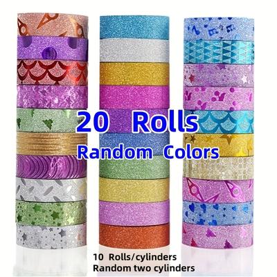 TEMU 20 Rolls, Glitter Decorative Stickers, Decorative Tape, Waterproof Self-adhesive Tape, Suitable For Gift Packaging, Diy Image