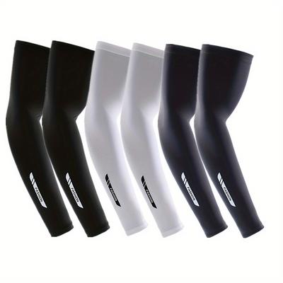 TEMU 3 Pairs) Men's High-elastic Breathable Quick-dry Running Cycling Fishing Arm Sleeves For Outdoor Sports And Basketball Image