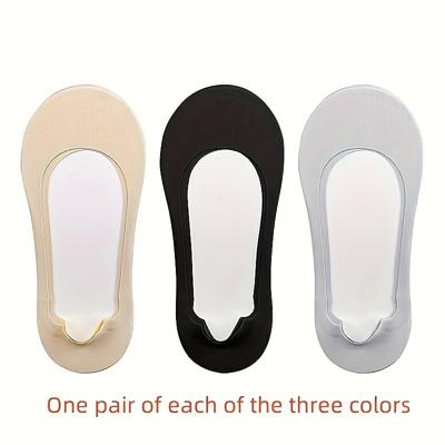 TEMU 3 Pairs Of Women's Sports Socks - Fabric, Arch Support, Cushioned Soft Foam, Non-slip Low-cut Socks Image