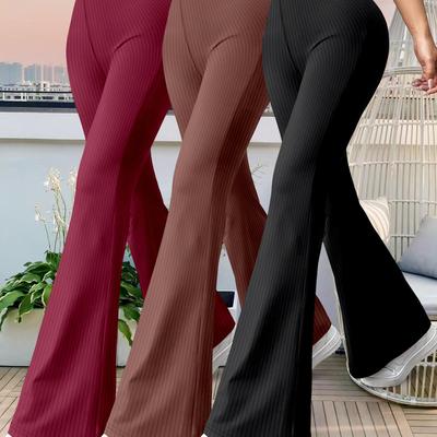 TEMU K11 Three-piece Women's Clothing Set, Versatile Elastic Leggings, Solid Color Casual Trousers, High Waist Shapewear Yoga Pants, Sports Women's Trousers Image