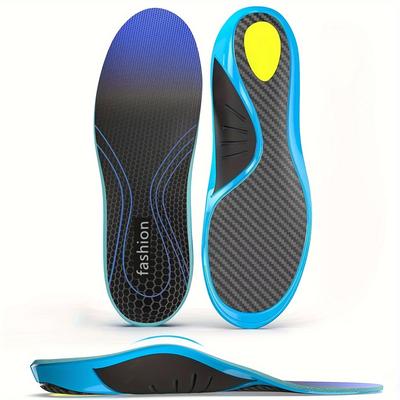 TEMU Breathable Carbon Fiber Sports Insoles With Sweat Absorption And Arch Support - Pvc, Single Pair