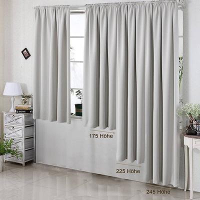2er Set Gardine blickdicht 250 g/m² mit Kräuselband türkis 135x245 cm - Woltu Image