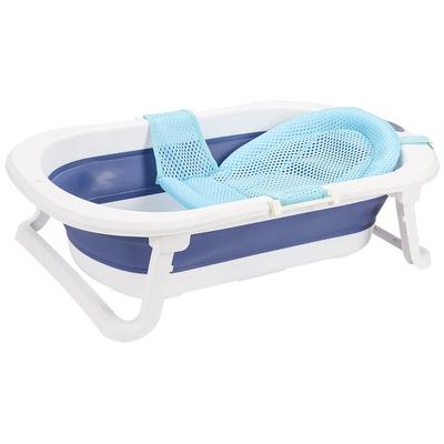 SWANEW Baby Badewanne Babywanne Kinder klappbar Baden Sicher 3 in 1 für 0-6 Jahre, Blau