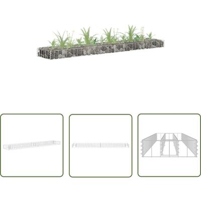 Lling - The Living Store Gabionen-Hochbeet Verzinkter Stahl 180x30x10 cm - Gabionen-Hochbeet Image
