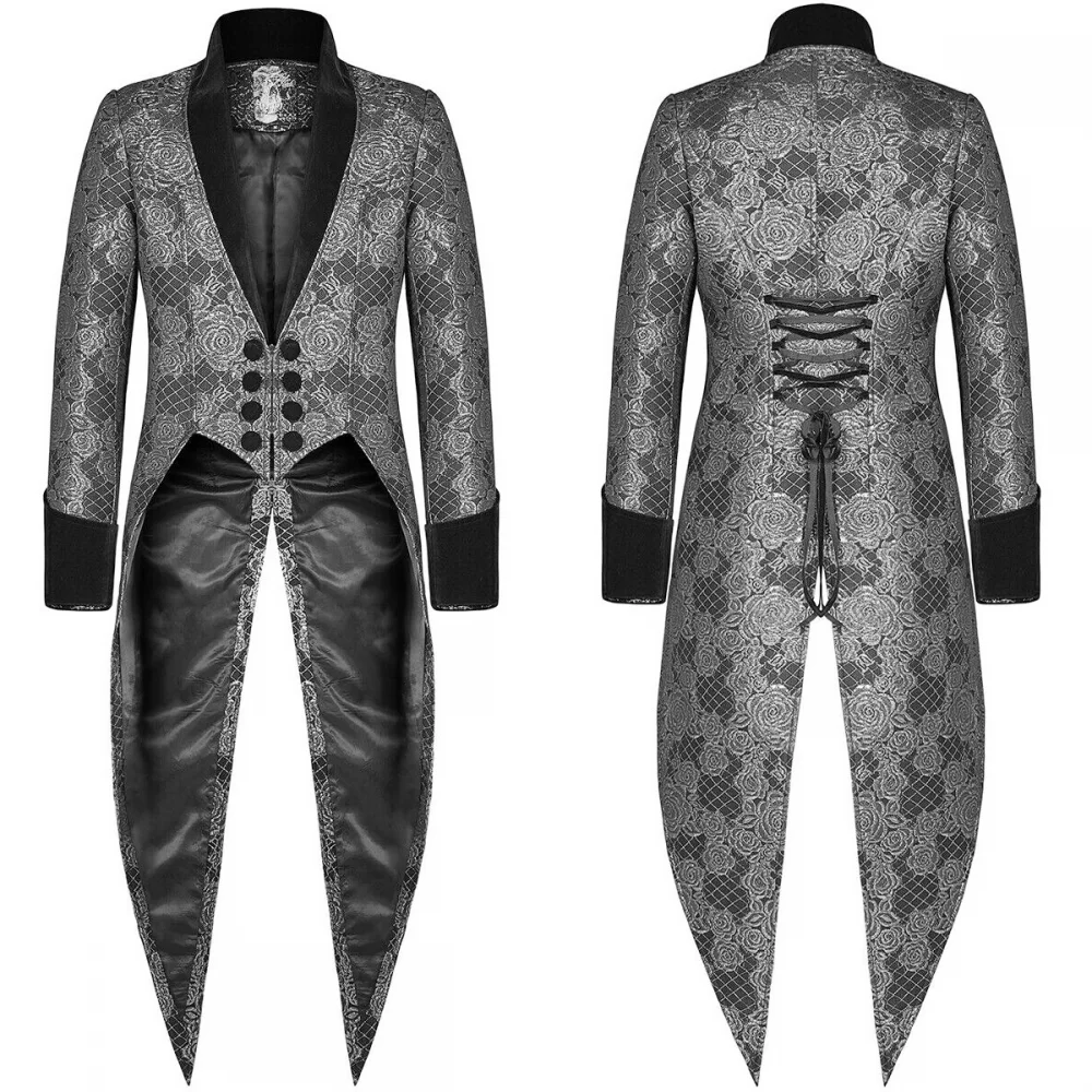 Plus Size S-5XL Mittelalterlicher Renaissance Steampunk Frack Halloween-Kostüme für Männer Vampir Viktorianische Jacke Gehrock Halloween Image