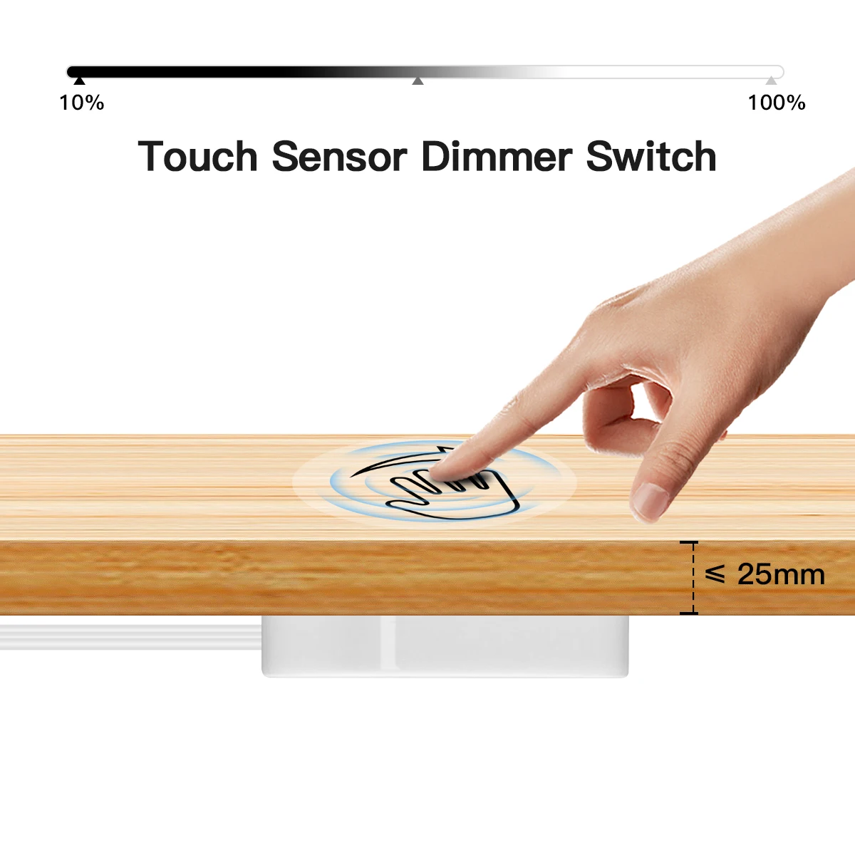Durchdringbarer Holz Cob LED Strip Controller Touch Sensor Schalter unter Schrank Licht leiste dimmbar LED Dimmer Küchen zubehör