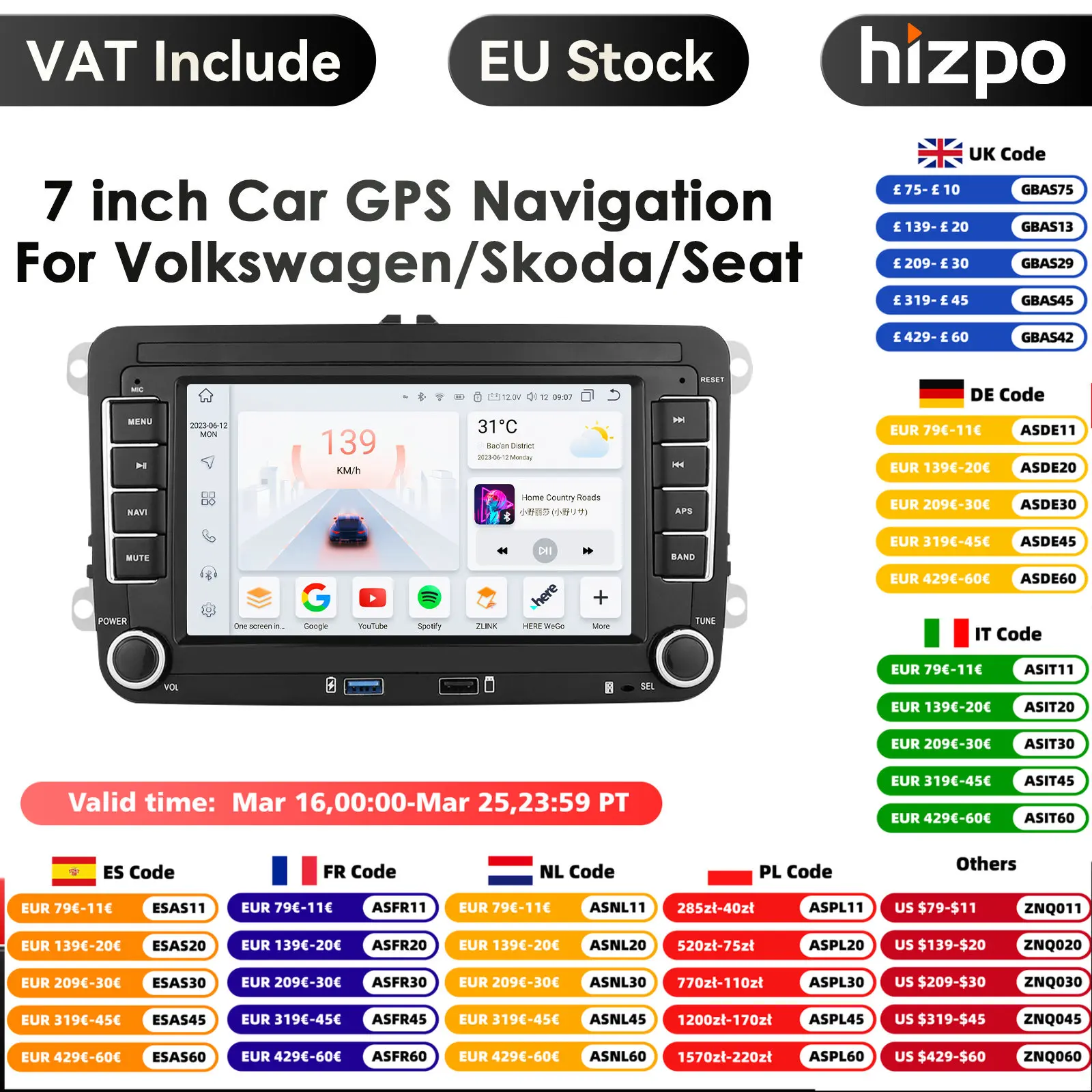 Octa Core 8g RAM 128g ROM DSP 2 Din Android Autoradio GPS für VW / Volkswagen Skoda Octavia Golf 5 6 Touran Passat B6 Polo Jetta Image