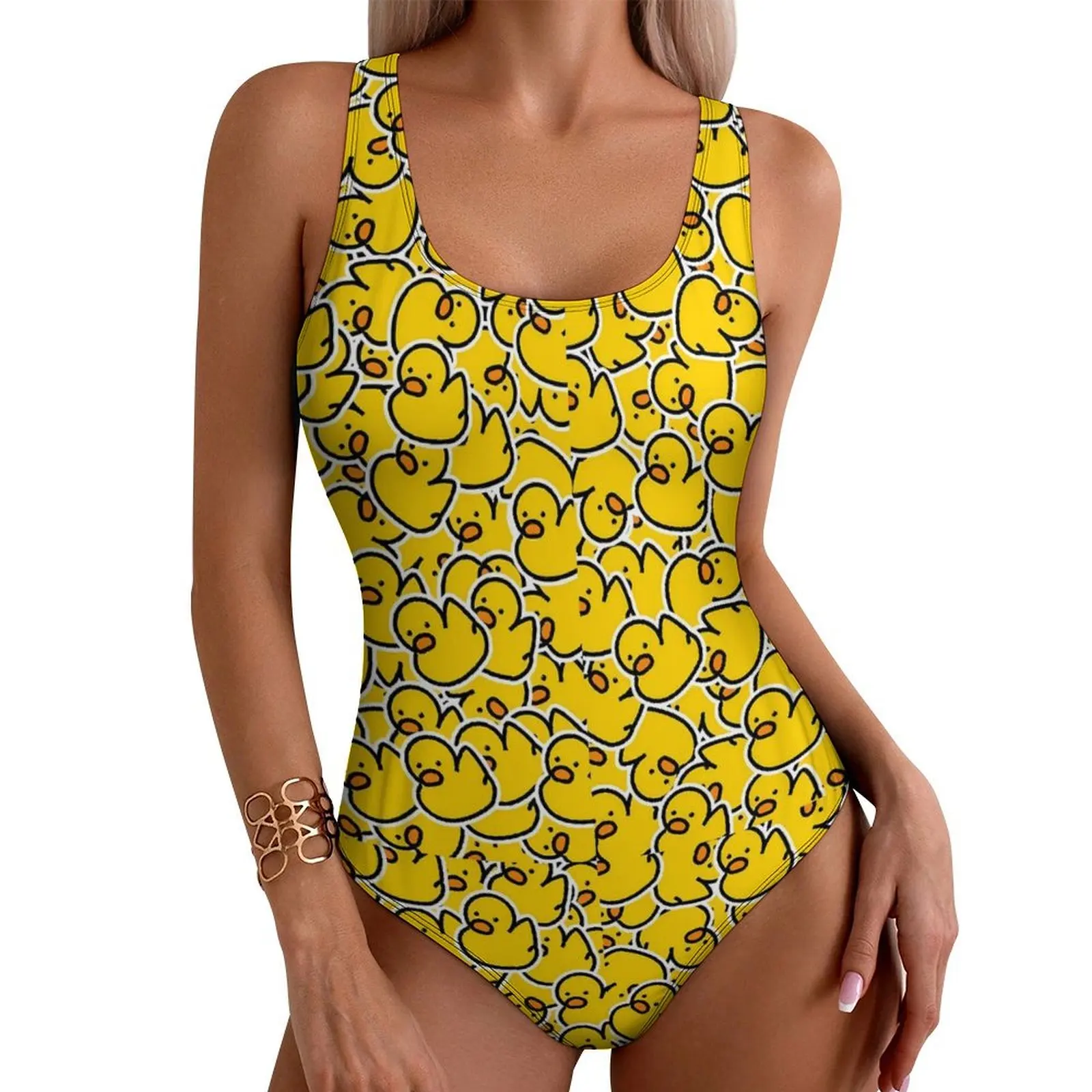 Bündel Badeanzug mit Gummienten, Tier-Push-Up-Bademode, einteiliger Urlaubs-Badeanzug, Body, sexy Design, Strandkleidung, Übergröße