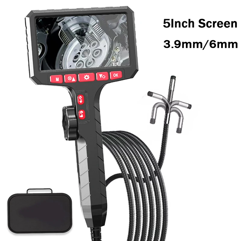 5-Zoll-Endoskop, 3,9/6,0-mm-Kamera, HD 1080P mit LED-Beleuchtung für die Kfz-Reparatur, Sanitärinspektion, kann zoom werden Image