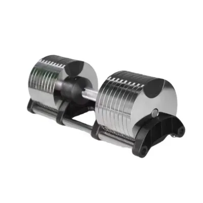 Custom Strength Training 90Lb 40kg Adjustable Dumbbell Set Free Weights Chromed Round Dumbbells