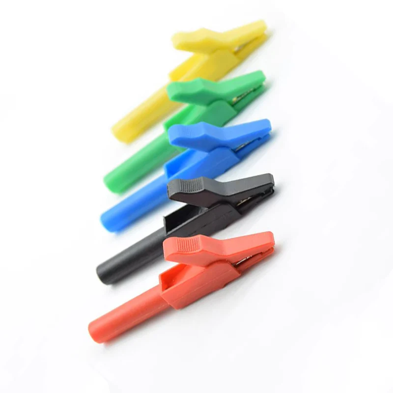 rot, schwarz, grün, blau, gelb, 4 mm, vollständig schützend, große Strom-Krokodilklemmen, Krokodilklemme für professionelles Multimeter Image