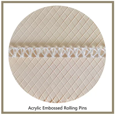 New Cross Line Pattern Acrylic Rolling Pin Fondant Cake Decorating Tools Transparent Embossing