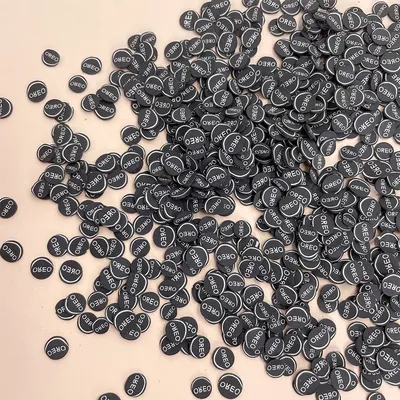 50g Cartoon Oreo Cookies Polymer Clay Slices Sprinkles for Crafts Making DIY Slime Filling