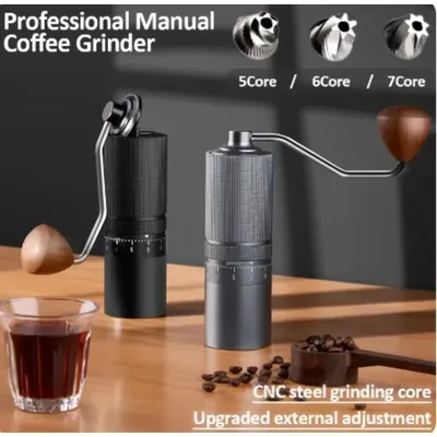 Manual Coffee Grinder External Adjustable Grinder Stainless Steel Cone Burr Hand Coffee Mill Travel