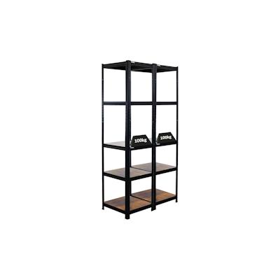 PROREGAL Mega Deal 2x Vintage Series Schwerlastregal Ragnar HxBxT 180x45x45cm Fachlast 100kg Vintagebraun-Schwarz, Kellerregal Steckregal Garagenregal Image