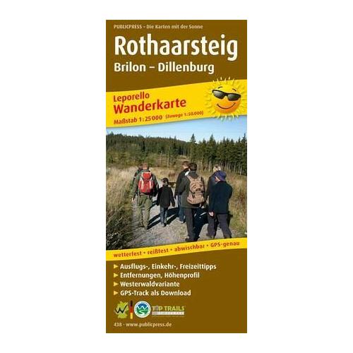 PublicPress Wanderkarte Rothaarsteig. Brilon - Dillenburg