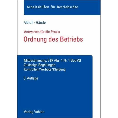 Ordnung des Betriebs - Lars Althoff, Karsten Gänsler