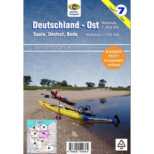 Wassersport-Wanderkarte / Deutschland Ost für Kanu- und Rudersport - Erhard Jübermann