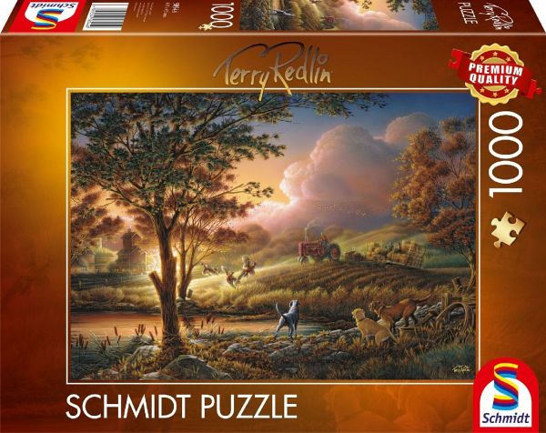 Schmidt Spiele 58544 - Sonnengold über reifen Feldern, Puzzle Terry Redlin 1.000 Teile - Schmidt Spiele