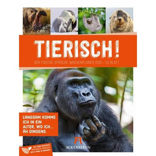 Tierisch Sprüchekalender Wochenplaner 2026 - Ackermann Kunstverlag