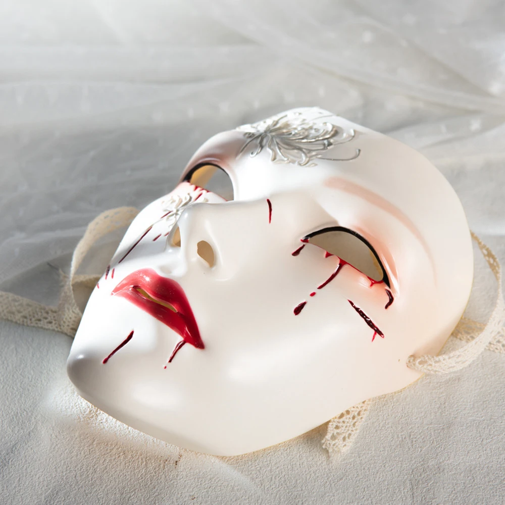 Alte Stil Maske Vollgesichts Erwachsene Reinweiß Retro Hanfu Kostüm Kostüm Requisiten Party Ball Performance Zubehör Paar Stil Image