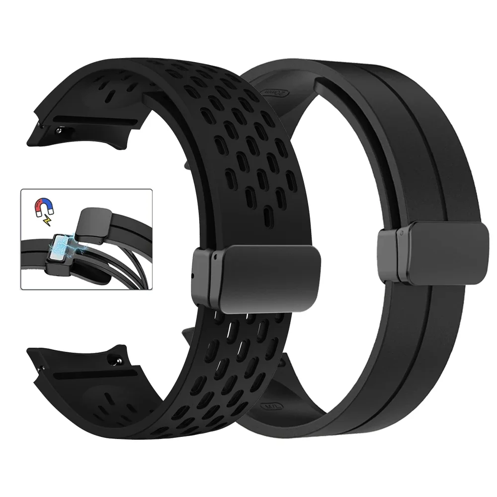 20mm Magnetband für Samsung Galaxy Uhr 7 7lte 6 4 5 pro 44 40mm Uhr klassisches Silikon band wasserdichtes Sport armband Image