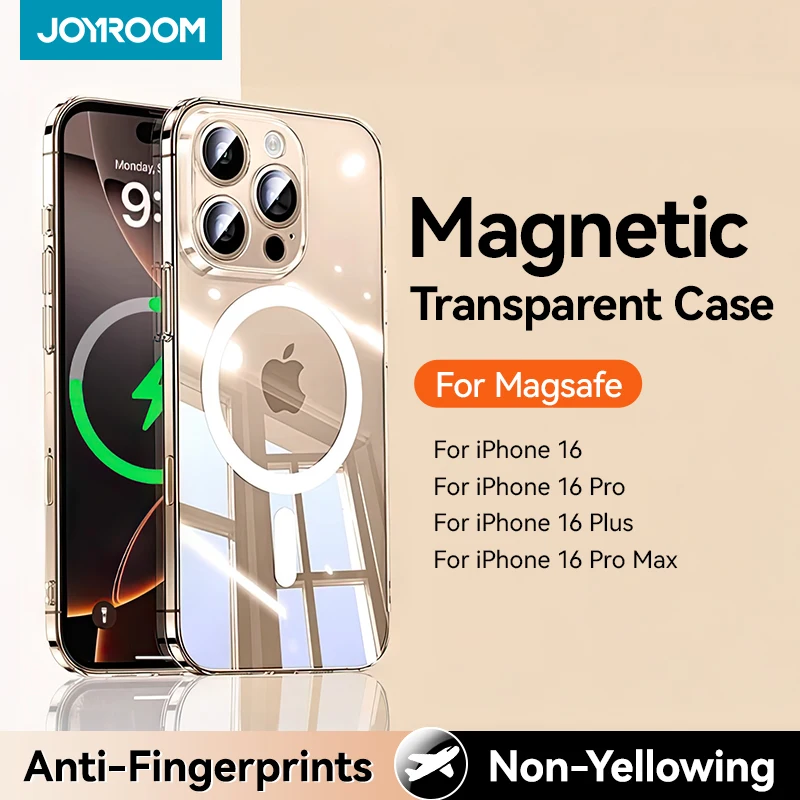 Joyroom magnetische Telefon hülle für iPhone 16 15 Pro Max kabelloses Laden transparente Telefon hülle Anti-Gelb-Abdeckung für iPhone 16 15