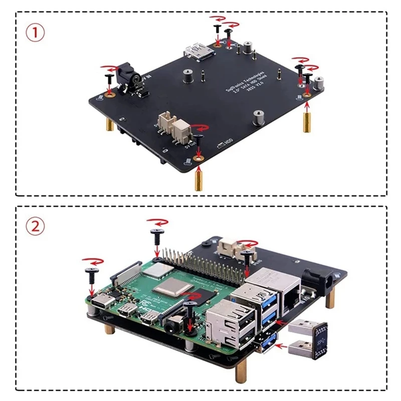 X825 v2.0 Speicher-Erweiterungs karte für Himbeer-Pi 4b x825 nas 2,5-Zoll-Sata-Festplatten-SSD-Laufwerk-Erweiterungskarte Image